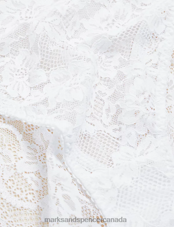 Unisex White Clothing Marks & Spencer Meia Lace High Leg Knickers 20VTD4551 - Marks and Spencer Canada locations