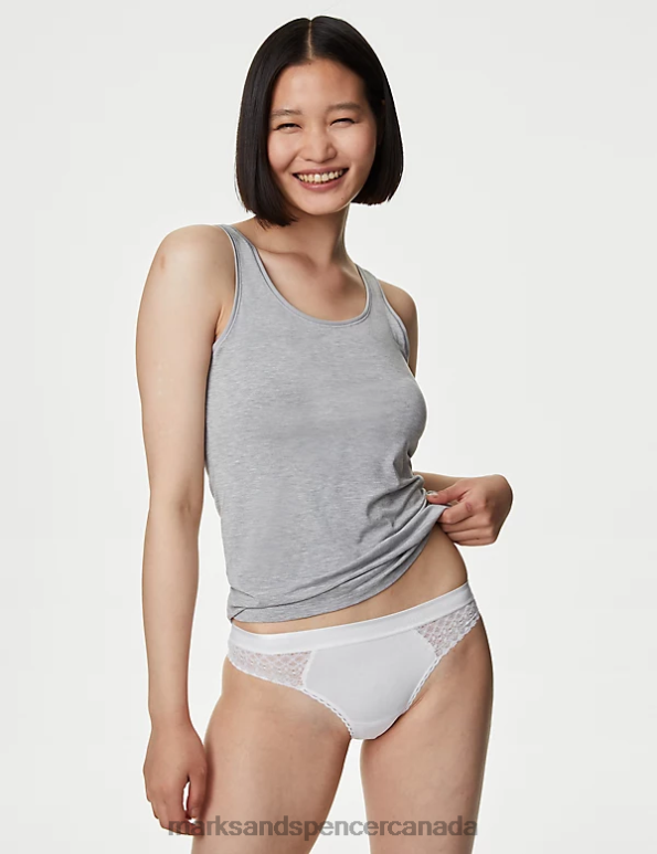Unisex White Mix Clothing Marks & Spencer 3pk Cotton Brazilian Knickers 20VTD4280 - Marks and Spencer online