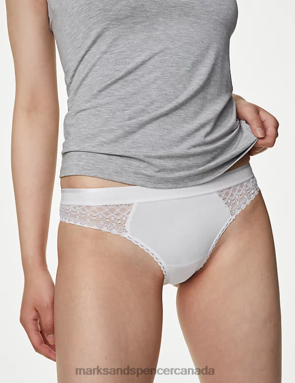 Unisex White Mix Clothing Marks & Spencer 3pk Cotton Brazilian Knickers 20VTD4280 - Marks and Spencer online