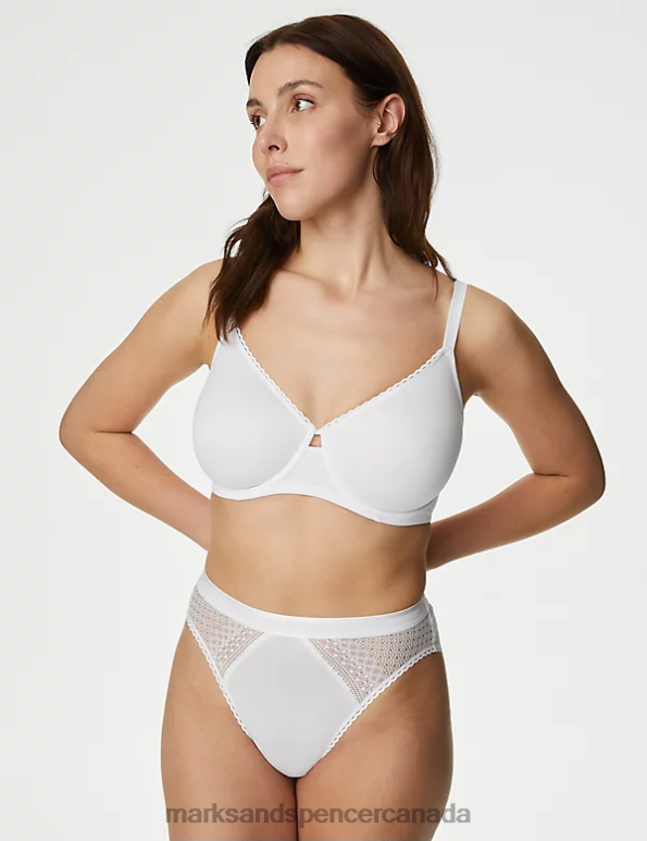 Unisex White Mix Clothing Marks & Spencer 3pk Cotton High Waisted High Leg Knickers 20VTD3982 - Marks and Spencer Canada locations