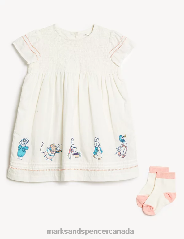 Unisex Cream Mix Clothing Marks & Spencer 2pc Cotton Rich Peter Rabbit Outfit 20VTD7791 - Marks and Spencer outlet
