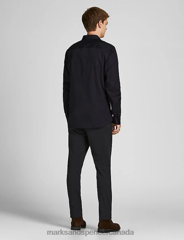 Unisex Black Clothing Marks & Spencer Slim Fit Pure Cotton Oxford Shirt 20VTD6084 - Marks and Spencer Canada locations