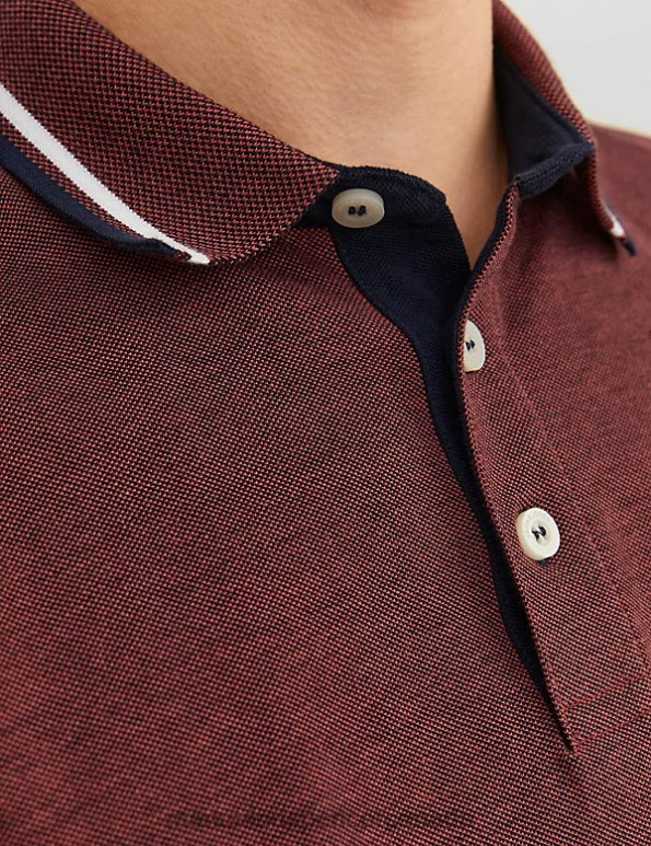 Unisex Burnt Orange Clothing Marks & Spencer Slim Fit Pure Cotton Tipped Polo Shirt 20VTD5234 - Marks and Spencer online