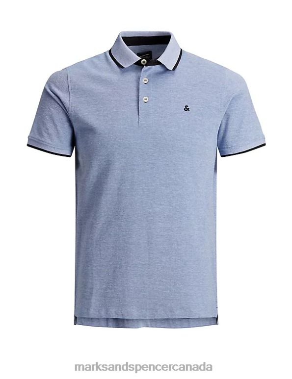 Unisex Cobalt Clothing Marks & Spencer Slim Fit Pure Cotton Tipped Polo Shirt 20VTD5230 - Marks and Spencer outlet