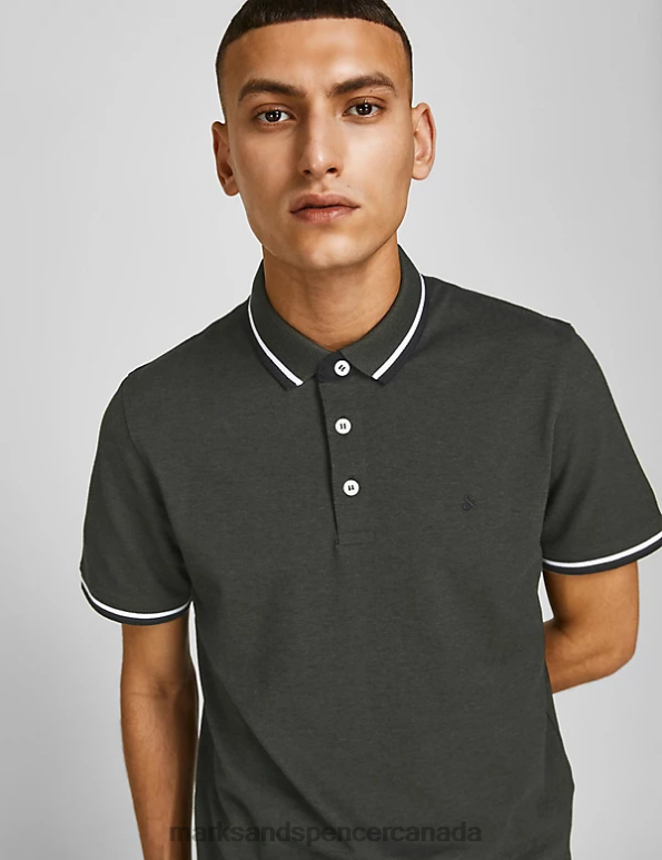 Unisex Dark Green Clothing Marks & Spencer Pure Cotton Polo Shirt 20VTD5662 - Marks and Spencer Canada locations