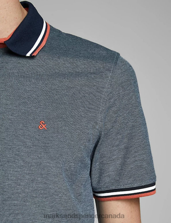 Unisex Denim Clothing Marks & Spencer Slim Fit Pure Cotton Tipped Polo Shirt 20VTD4889 - Marks and Spencer Canada locations