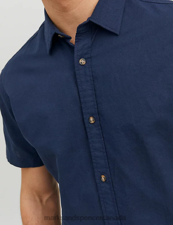 Unisex Navy Clothing Marks & Spencer Slim Fit Cotton Rich Oxford Shirt 20VTD5576 - Marks and Spencer online