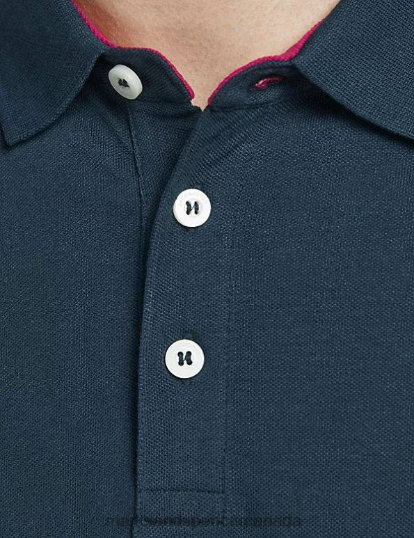 Marks and Spencer Canada - Unisex Navy Mix Clothing Marks & Spencer Pure Cotton Polo Shirt 20VTD5275