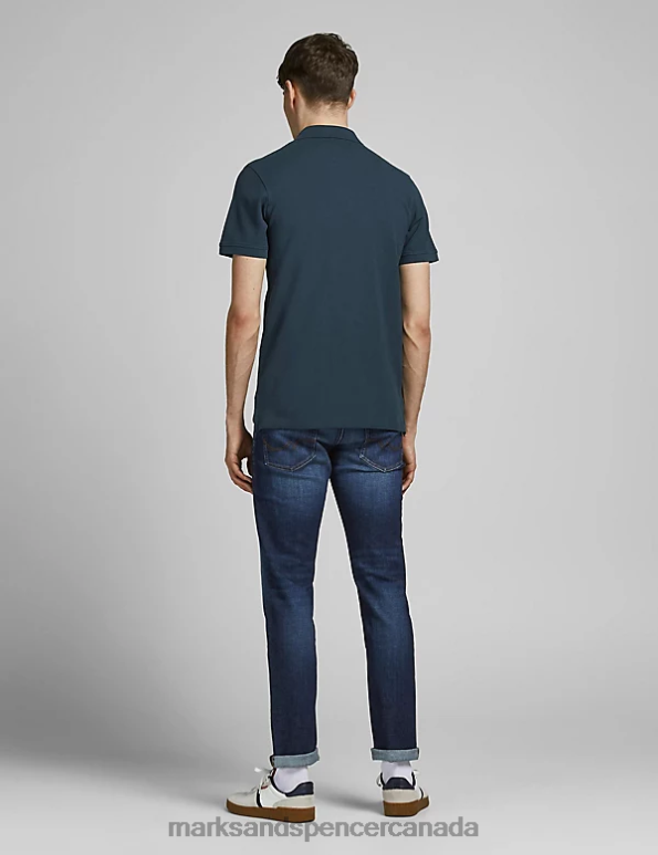 Marks and Spencer Canada - Unisex Navy Mix Clothing Marks & Spencer Pure Cotton Polo Shirt 20VTD5275