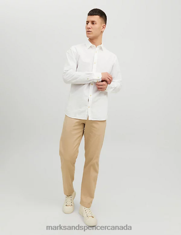 Marks and Spencer sale - Unisex White Clothing Marks & Spencer Cotton Rich Striped Oxford Shirt 20VTD5944