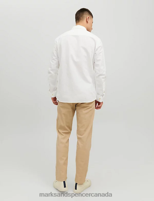 Marks and Spencer sale - Unisex White Clothing Marks & Spencer Cotton Rich Striped Oxford Shirt 20VTD5944