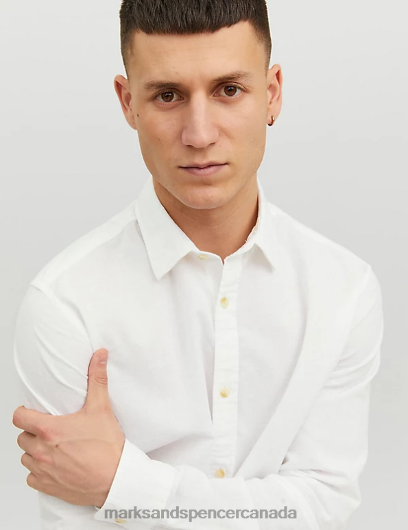 Marks and Spencer sale - Unisex White Clothing Marks & Spencer Cotton Rich Striped Oxford Shirt 20VTD5944