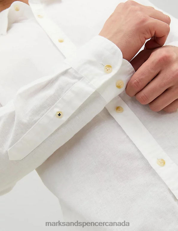 Marks and Spencer sale - Unisex White Clothing Marks & Spencer Cotton Rich Striped Oxford Shirt 20VTD5944