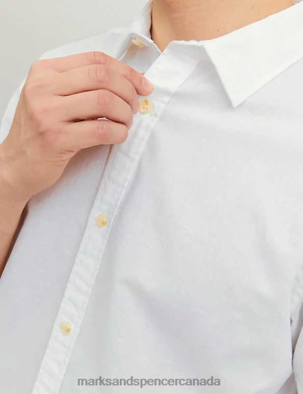 Unisex White Clothing Marks & Spencer Slim Fit Cotton Rich Oxford Shirt 20VTD5952 - Marks and Spencer online