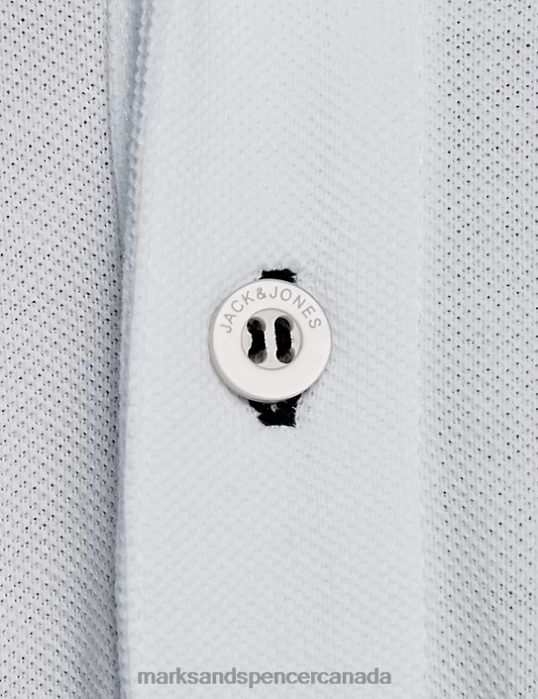 Marks and Spencer near me - Unisex White Clothing Marks & Spencer Slim Fit Pure Cotton Tipped Polo Shirt 20VTD5232