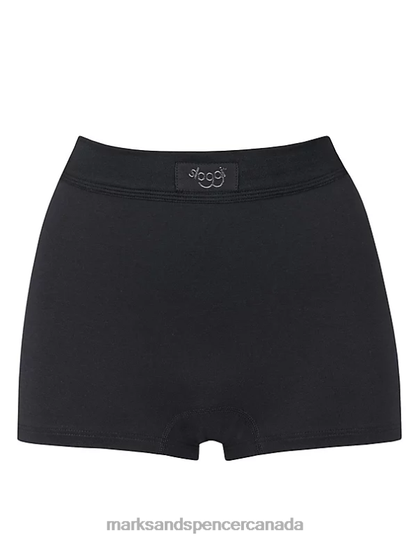 Unisex Black Clothing Marks & Spencer Double Comfort Cotton Rich High Rise Shorts 20VTD3825 - Marks and Spencer outlet