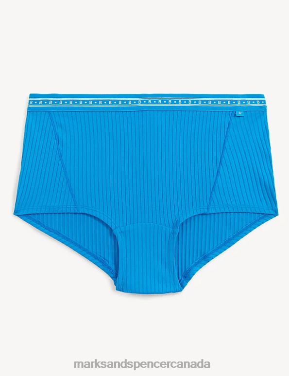 Marks and Spencer Canada - Unisex Bright Turquoise Clothing Marks & Spencer Meia High Waisted Shorts 20VTD4757