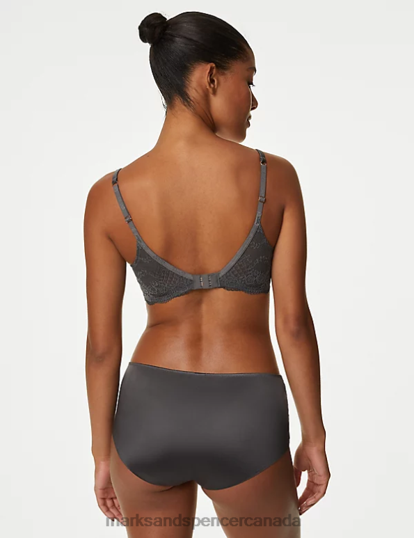 Marks and Spencer near me - Unisex Grey Clothing Marks & Spencer No VPL Lace Trim High Rise Shorts 20VTD4960