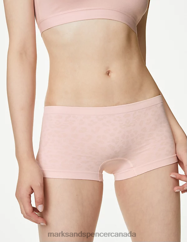 Marks and Spencer sale - Unisex Light Pink Mix Clothing Marks & Spencer 3pk Seamless Low Rise Knicker Shorts 20VTD3768