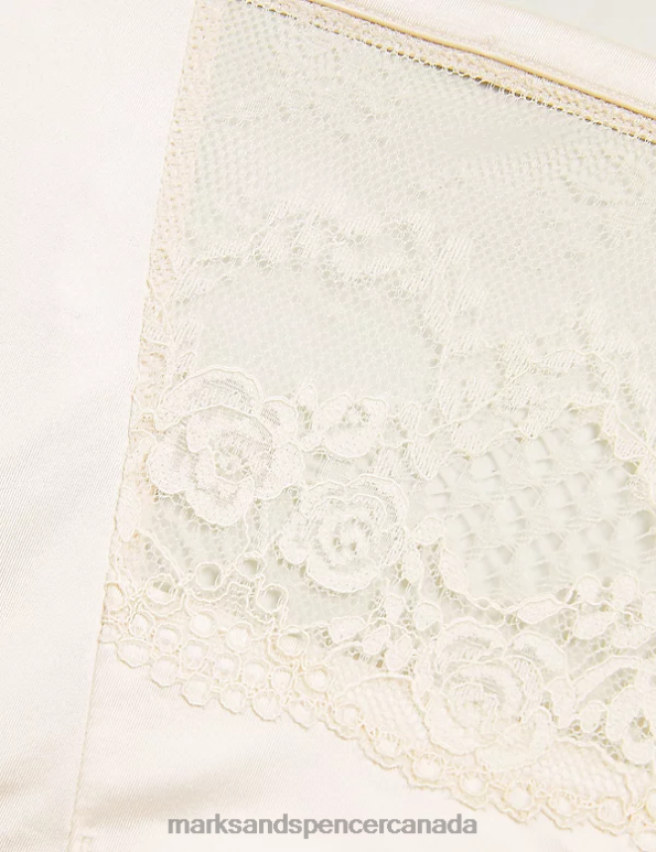 Unisex Pale Opaline Clothing Marks & Spencer No VPL Lace Trim High Rise Shorts 20VTD4639 - Marks and Spencer outlet