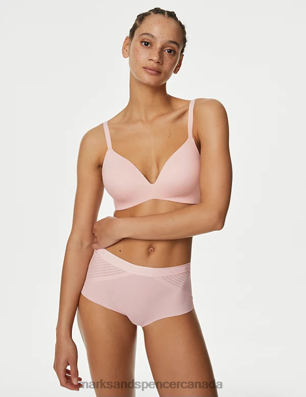 Marks and Spencer Canada - Unisex Soft Pink Clothing Marks & Spencer 3pk Body Define High Rise Shorts 20VTD3841