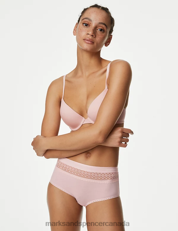 Marks and Spencer near me - Unisex Soft Pink Clothing Marks & Spencer 3pk Cotton Rich High Rise Shorts 20VTD4533