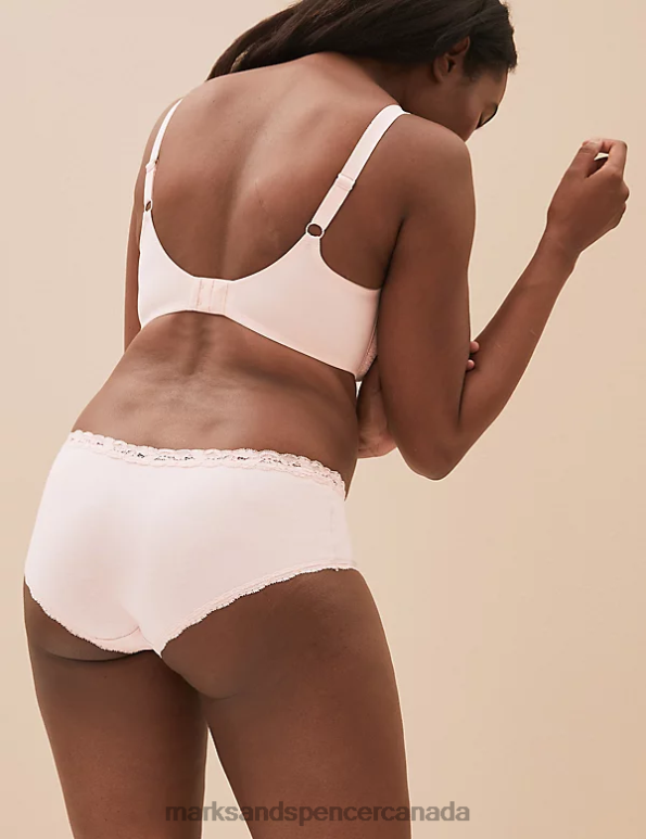 Marks and Spencer sale - Unisex Soft Pink Clothing Marks & Spencer 3pk Cotton Rich Lace Shorts 20VTD4442