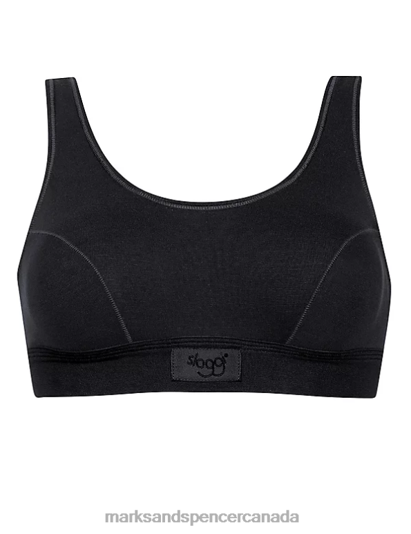 Marks and Spencer near me - Unisex Black Clothing Marks & Spencer Double Comfort Cotton Rich Sleeveless Crop Top 20VTD4309