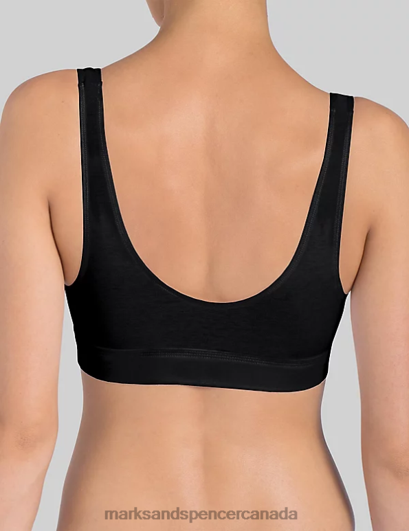 Marks and Spencer near me - Unisex Black Clothing Marks & Spencer Double Comfort Cotton Rich Sleeveless Crop Top 20VTD4309
