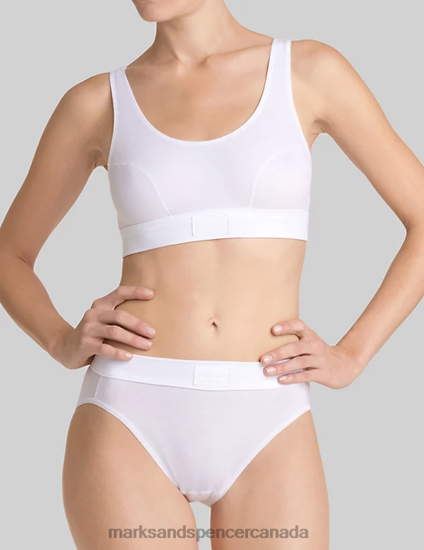 Marks and Spencer Canada - Unisex White Clothing Marks & Spencer Double Comfort Cotton Rich Sleeveless Crop Top 20VTD3885