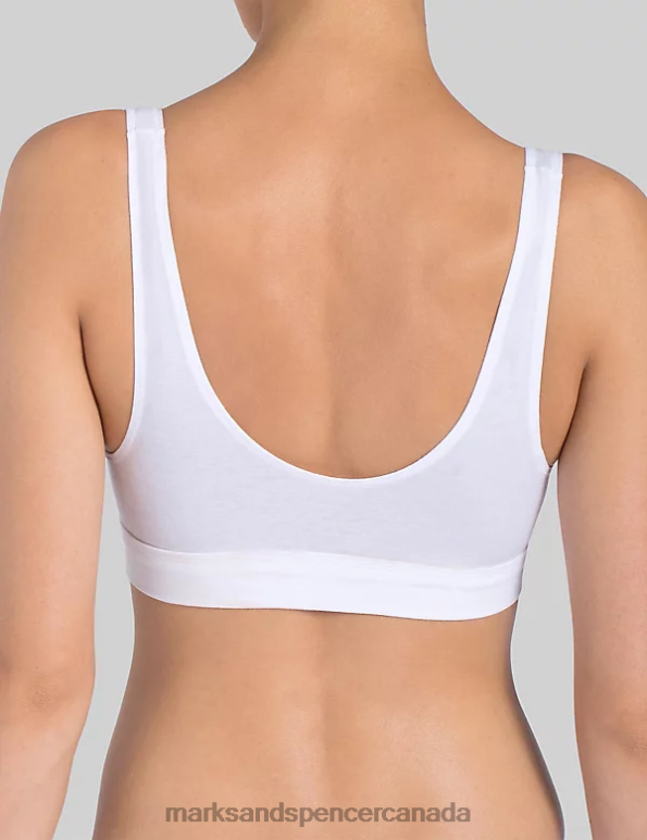 Marks and Spencer Canada - Unisex White Clothing Marks & Spencer Double Comfort Cotton Rich Sleeveless Crop Top 20VTD3885