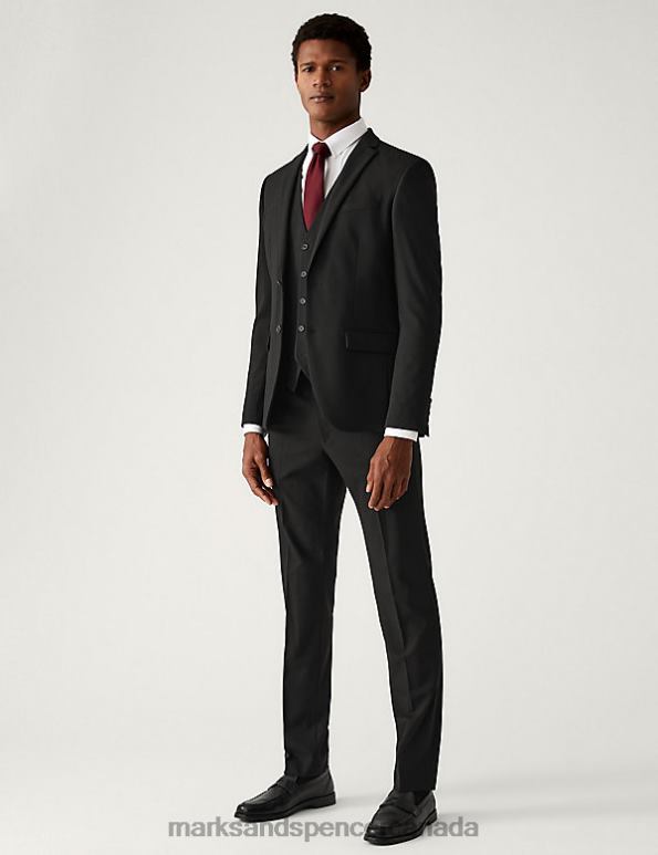 Marks and Spencer Canada - Unisex Black Clothing Marks & Spencer Skinny Fit Stretch Suit Trousers 20VTD6629