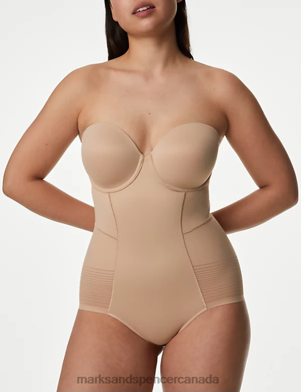 Unisex Rose Quartz Lingerie Marks & Spencer Body Define Firm Control Bodysuit A-E 20VTD4418 - Marks and Spencer online