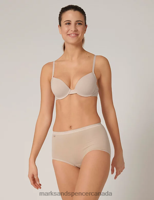 Marks and Spencer sale - Unisex Beige Lingerie Marks & Spencer 3pk High Waisted Full Briefs 20VTD4704