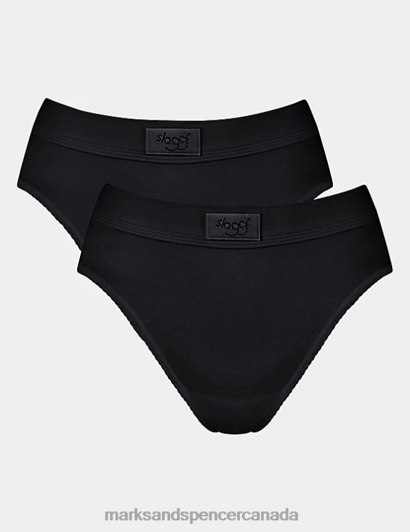 Unisex Black Lingerie Marks & Spencer 2pk Double Comfort Cotton Rich Full Briefs 20VTD4061 - Marks and Spencer Canada locations