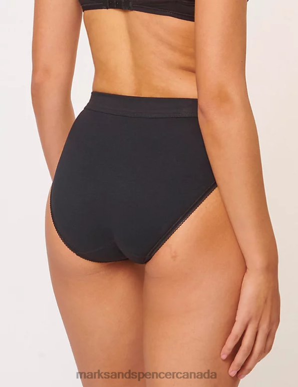 Unisex Black Lingerie Marks & Spencer 2pk Double Comfort Cotton Rich Full Briefs 20VTD4061 - Marks and Spencer Canada locations