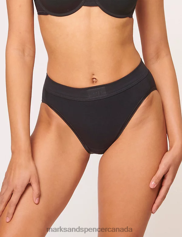 Unisex Black Lingerie Marks & Spencer 2pk Double Comfort Cotton Rich Full Briefs 20VTD4061 - Marks and Spencer Canada locations