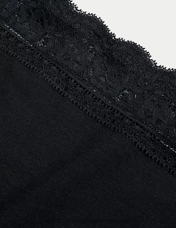 Unisex Black Lingerie Marks & Spencer 5pk Cotton Lycra & Lace Full Briefs 20VTD4129 - Marks and Spencer Canada locations