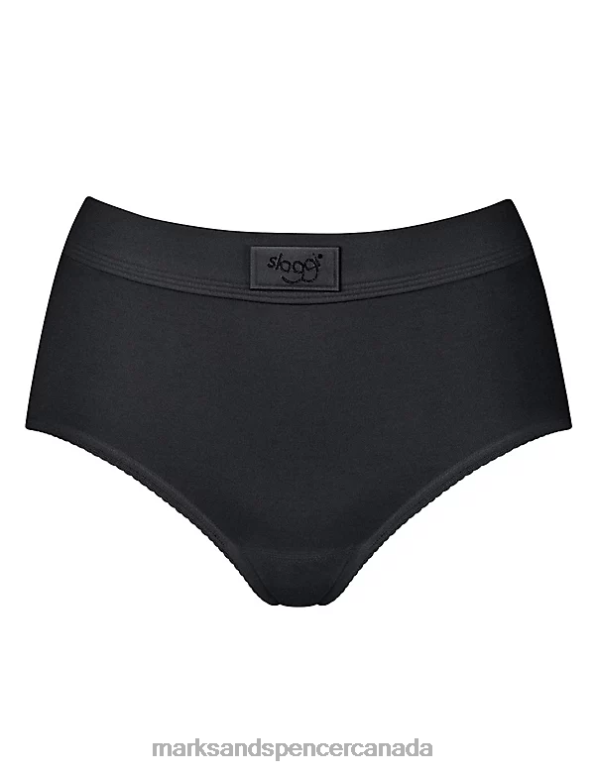Unisex Black Lingerie Marks & Spencer Double Comfort Cotton Rich Maxi Briefs 20VTD4104 - Marks and Spencer outlet