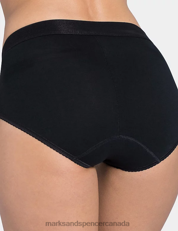 Unisex Black Lingerie Marks & Spencer Double Comfort Cotton Rich Maxi Briefs 20VTD4104 - Marks and Spencer outlet