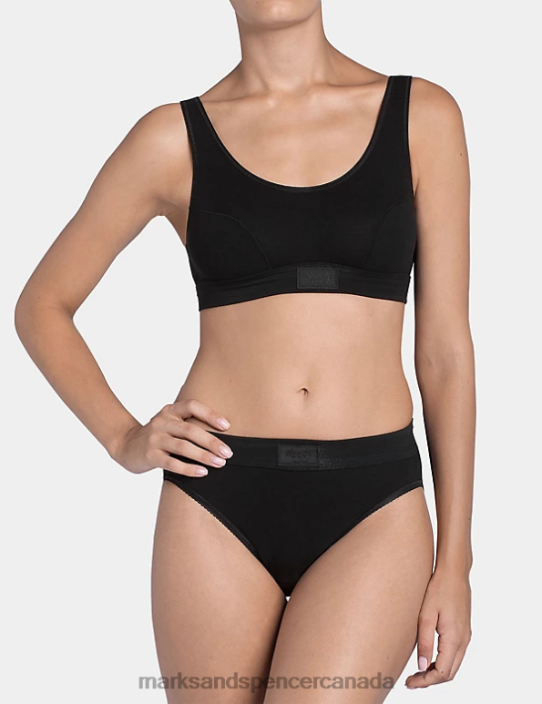 Unisex Black Lingerie Marks & Spencer Double Comfort Cotton Rich Tai Briefs 20VTD4228 - Marks and Spencer Canada locations