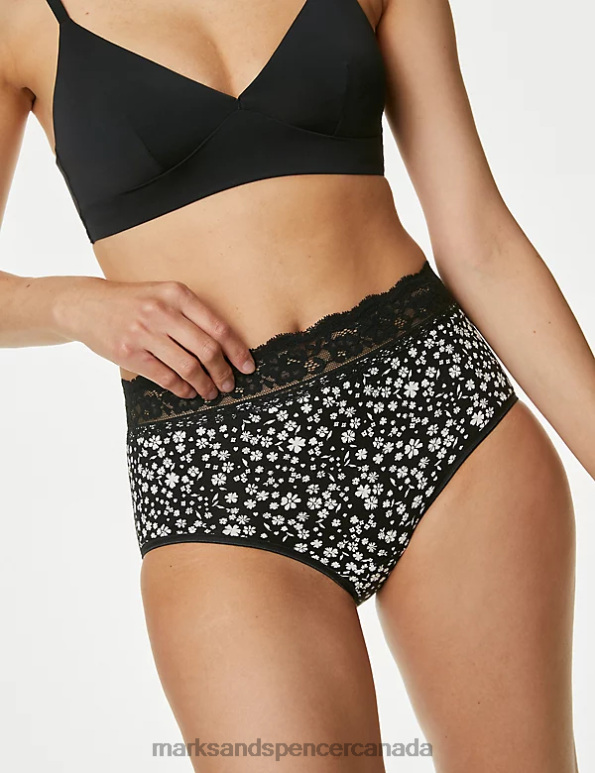 Marks and Spencer sale - Unisex Black Mix Lingerie Marks & Spencer 5pk Cotton Rich Printed Full Briefs 20VTD3736