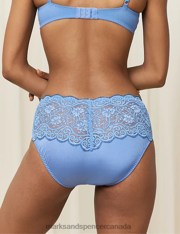 Unisex Light Blue Lingerie Marks & Spencer Amourette 300 All Over Lace Full Briefs 20VTD4629 - Marks and Spencer online