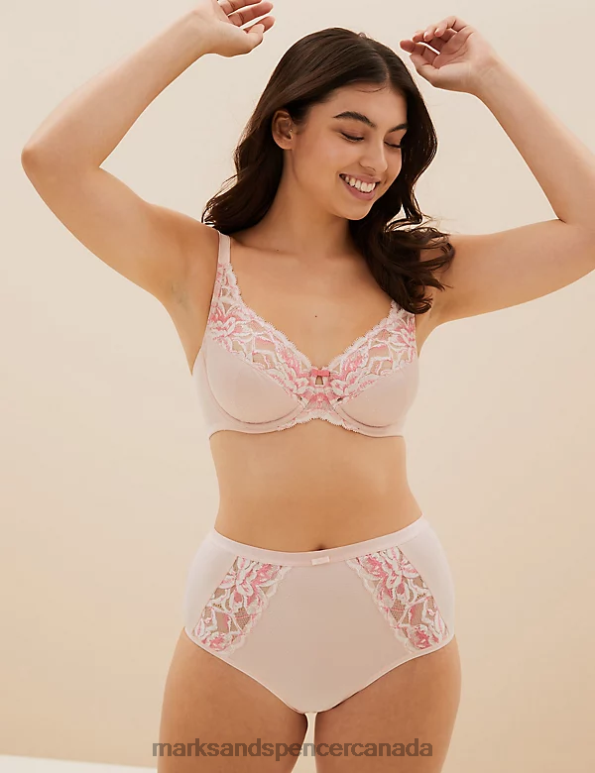Unisex Soft Pink Lingerie Marks & Spencer 3pk Wildblooms Full Briefs 20VTD3988 - Marks and Spencer online