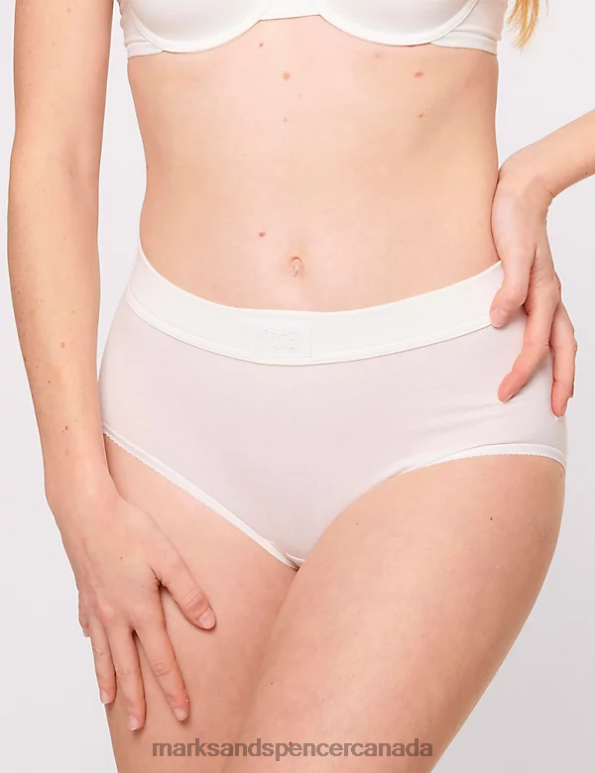 Unisex White Lingerie Marks & Spencer 2pk Double Comfort Cotton Rich Full Briefs 20VTD4607 - Marks and Spencer Canada locations