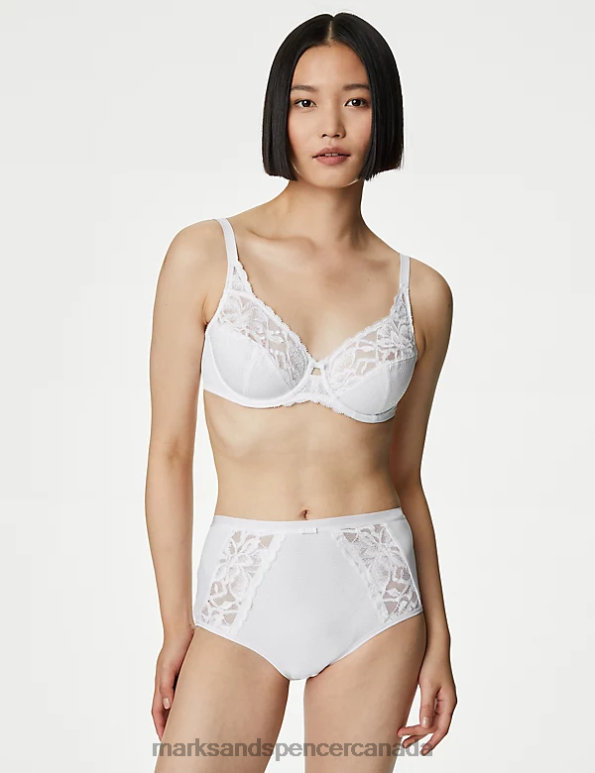 Marks and Spencer near me - Unisex White Lingerie Marks & Spencer 3pk Wildblooms Full Briefs 20VTD3986