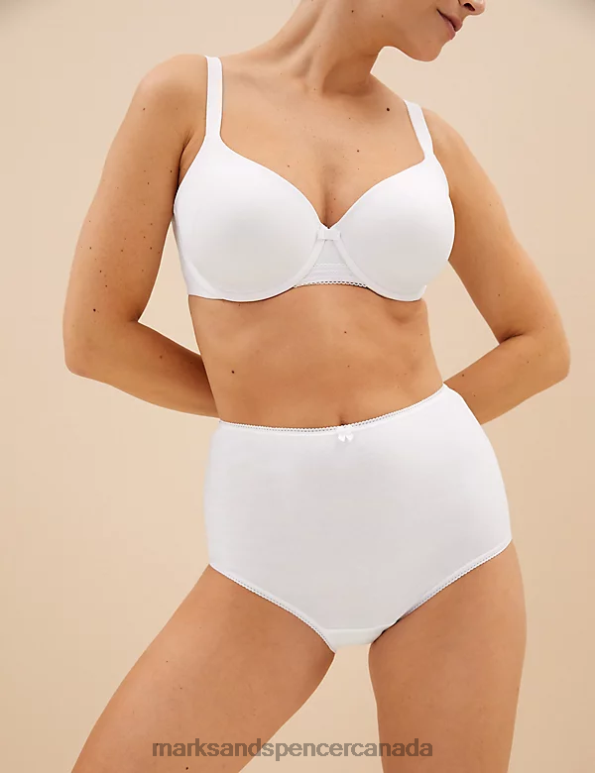 Marks and Spencer near me - Unisex White Lingerie Marks & Spencer 5pk Cotton Lycra Full Briefs 20VTD3729
