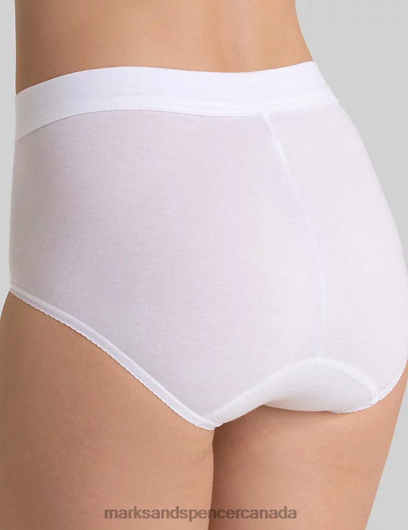 Unisex White Lingerie Marks & Spencer Double Comfort Cotton Rich Maxi Briefs 20VTD3777 - Marks and Spencer outlet