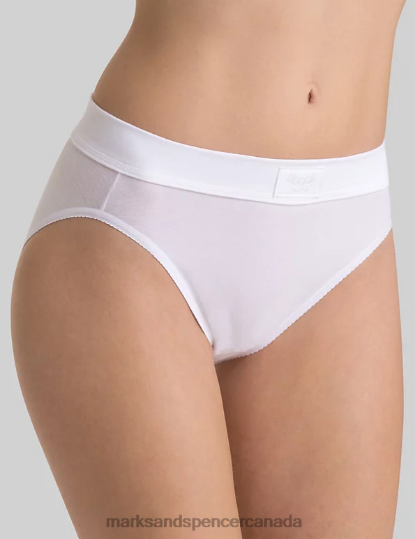 Unisex White Lingerie Marks & Spencer Double Comfort Cotton Rich Tai Briefs 20VTD3842 - Marks and Spencer online