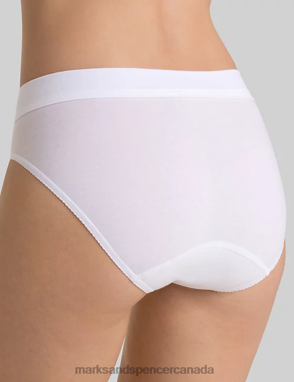 Unisex White Lingerie Marks & Spencer Double Comfort Cotton Rich Tai Briefs 20VTD3842 - Marks and Spencer online